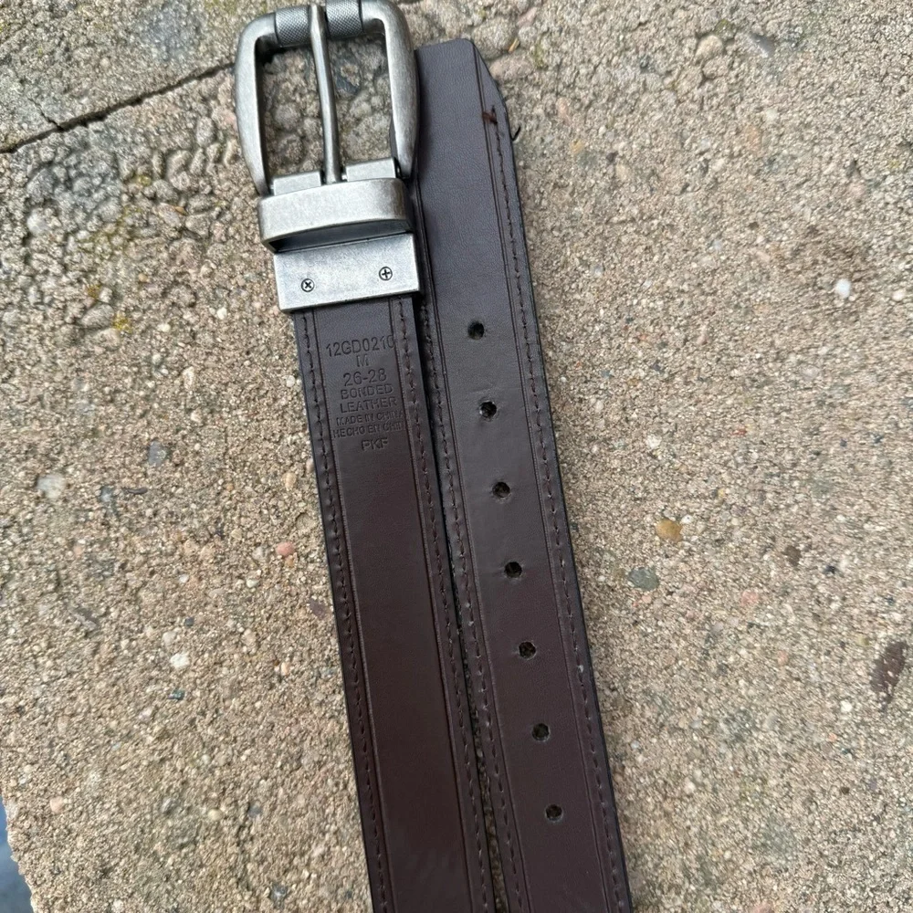 DICKIES Boys Black Brown Reversible Bonded Leather Belt Size 26-28